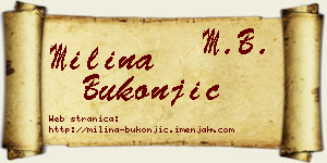 Milina Bukonjić vizit kartica